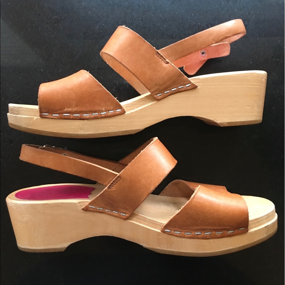 Swedish Hasbeens Low Heel Clog Sandal - “Helena”